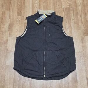 LEE SHERPA LINED WORKWEAR Vest Size Medium Bitter Chocolate